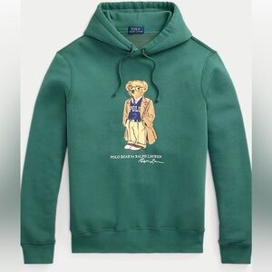 Polo Bear Men’s Fleece Hoodie💚🐻NWT